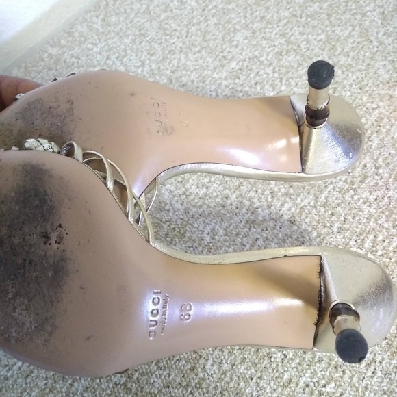 Gucci Metallic Gold Leather Sandals - Picture 7 of 7